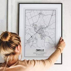 Zwolle plattegrond poster
